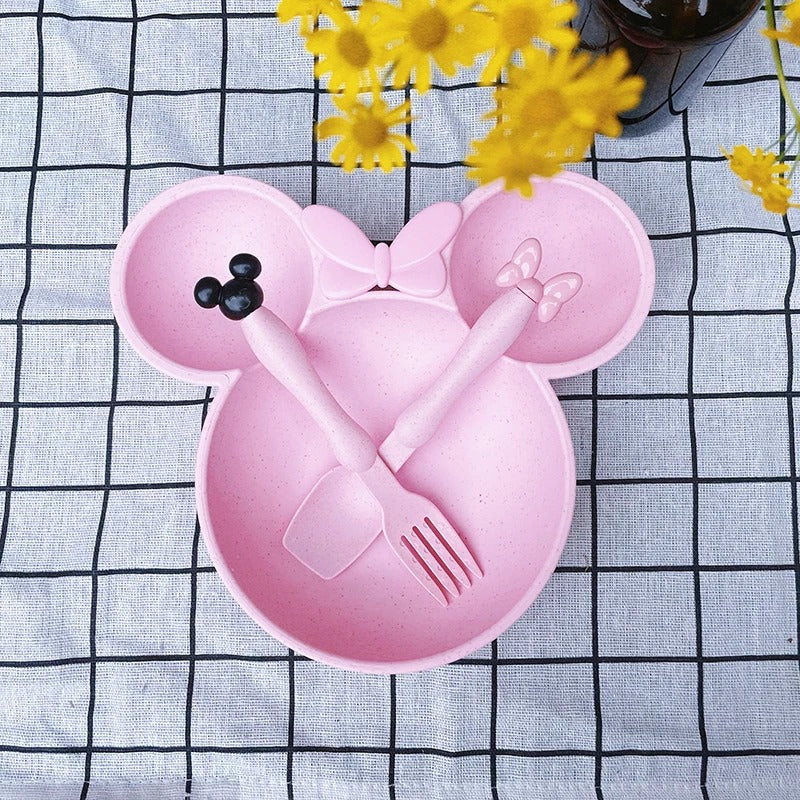 Assiette-bebe-MickeySet-MS-rose