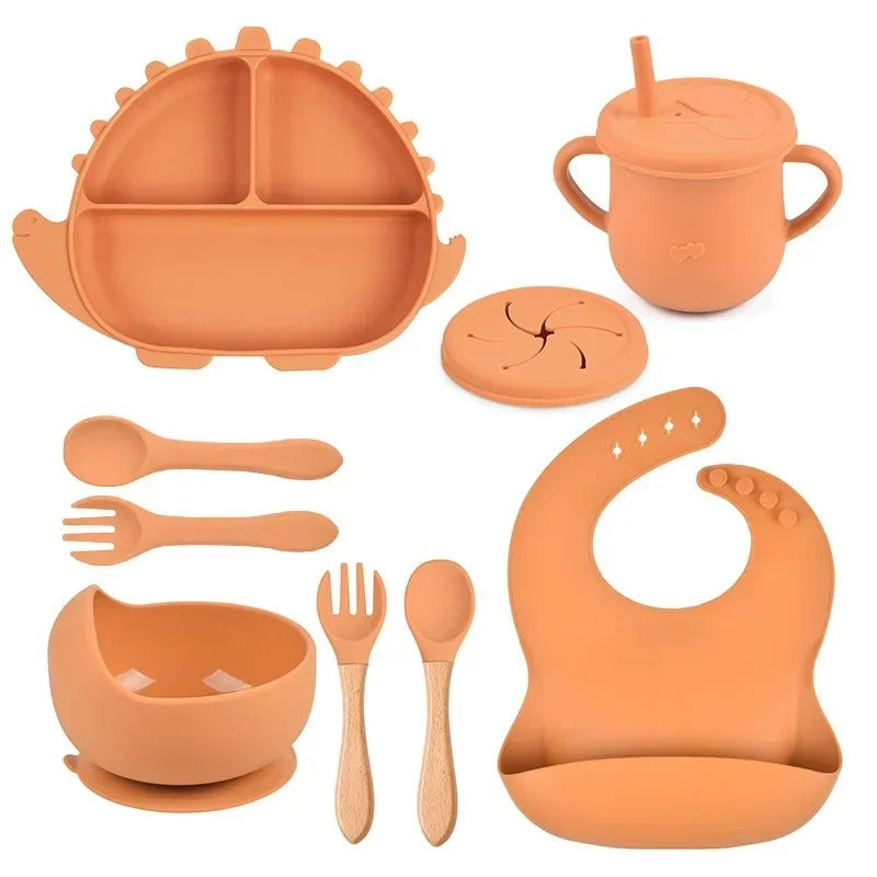 Assiette-bebe-babydino-orange