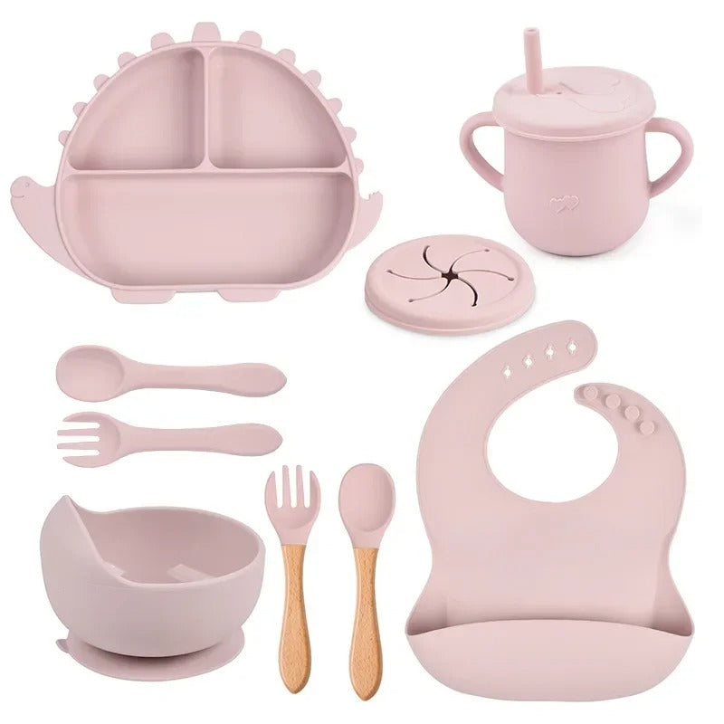 Assiette-bebe-babydino-rose-poudre