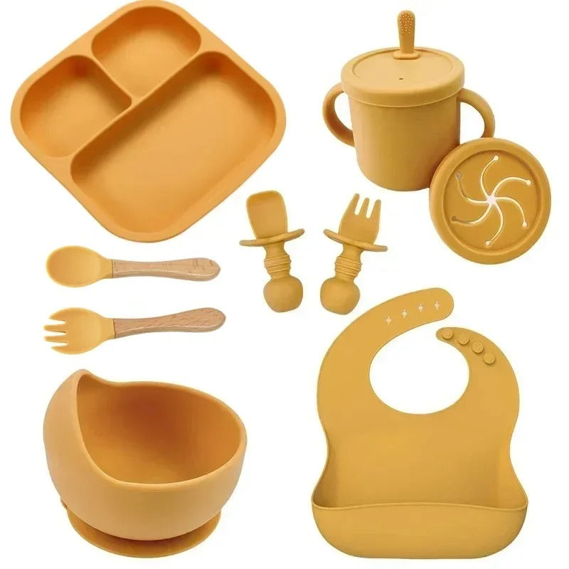 Assiette-bebe-babylunch-neuf-bois-jaune