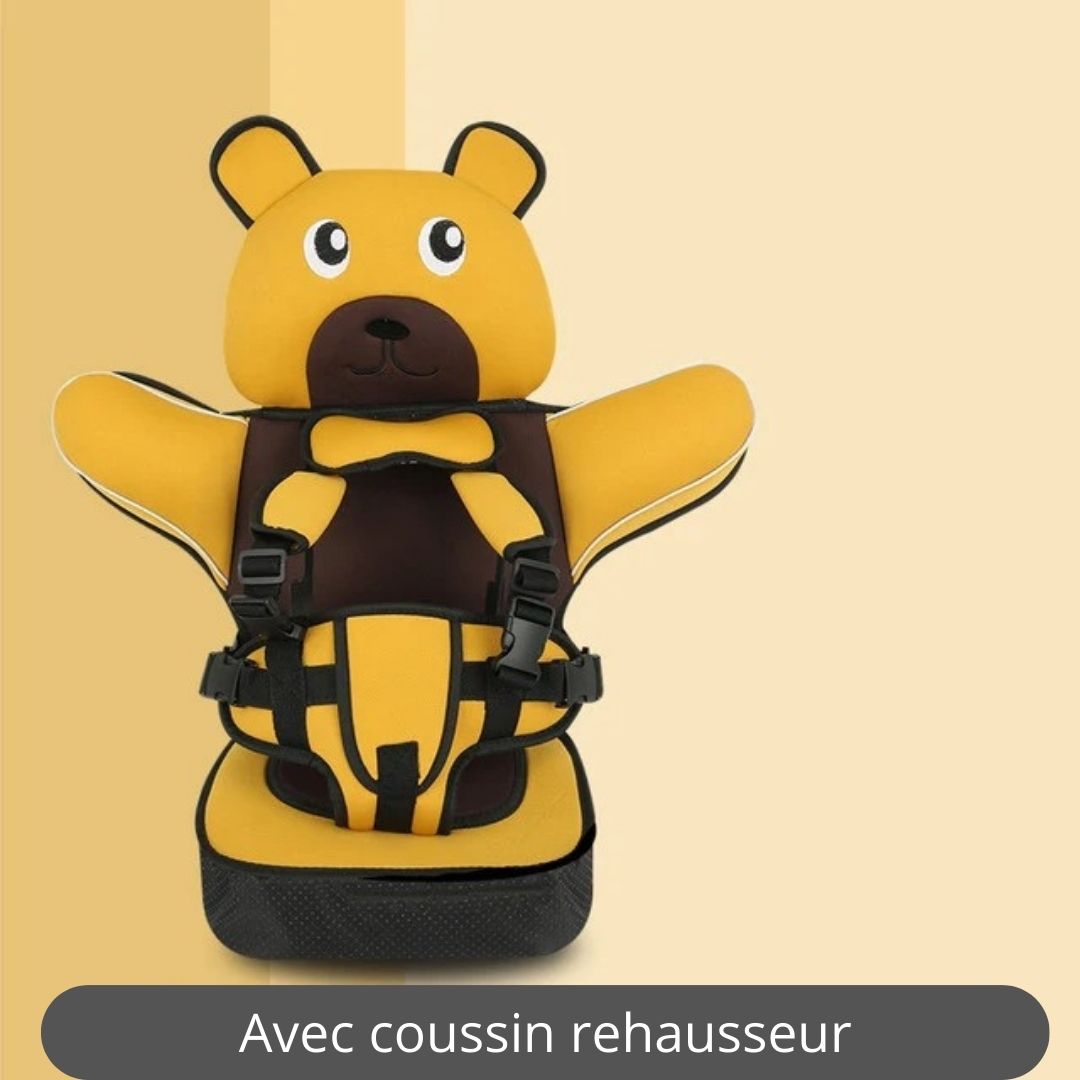 Siege-auto-bebe-littlebear-jaune-rehausseur