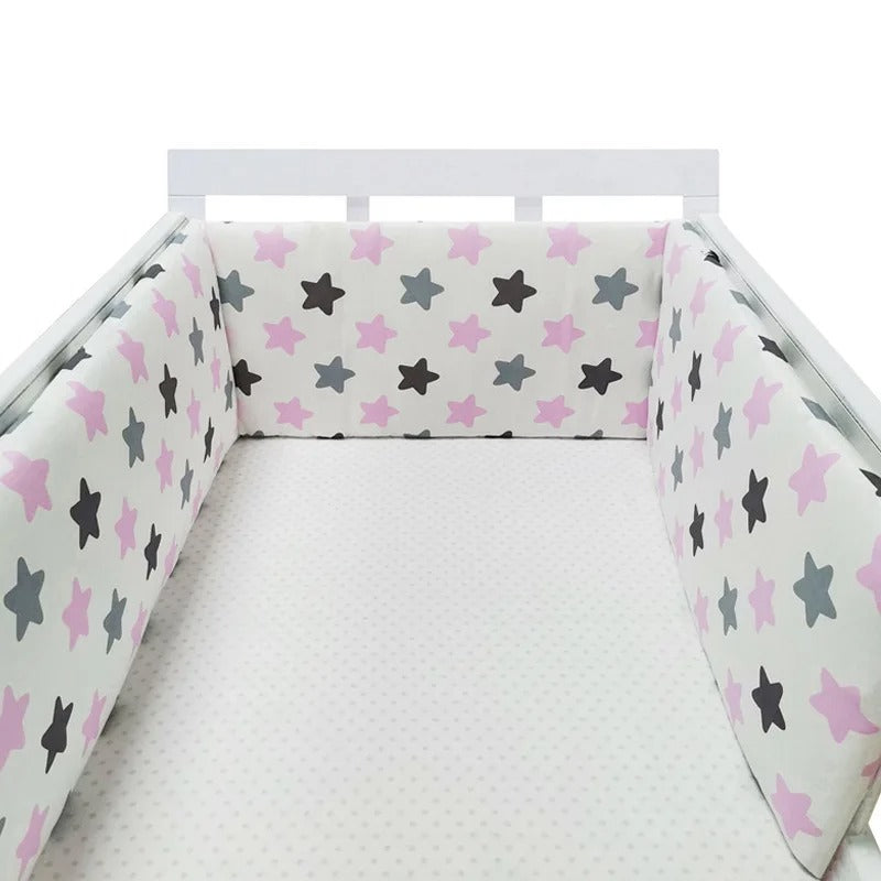 Tour-de-lit-bebe-bedbump-etoile-gris-rose